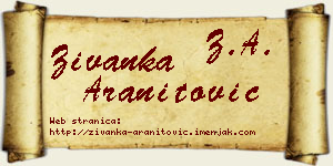 Živanka Aranitović vizit kartica